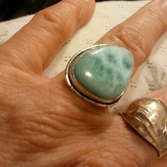 Handcrafted Jewelry - STERLING LARIMAR RING